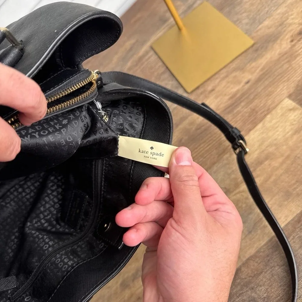 Kate Spade Laurel Way Evangelie Black Saffiano Leather Satchel Bag WKRU3930